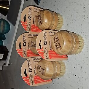 SET OF 4 Natural Home Bamboo Veggie Cleaning Brush